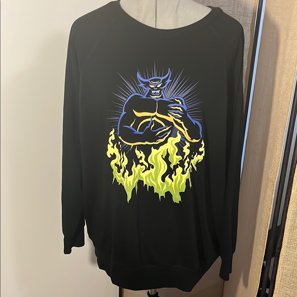 Disney Black Crewneck Sweater with Graphic Design